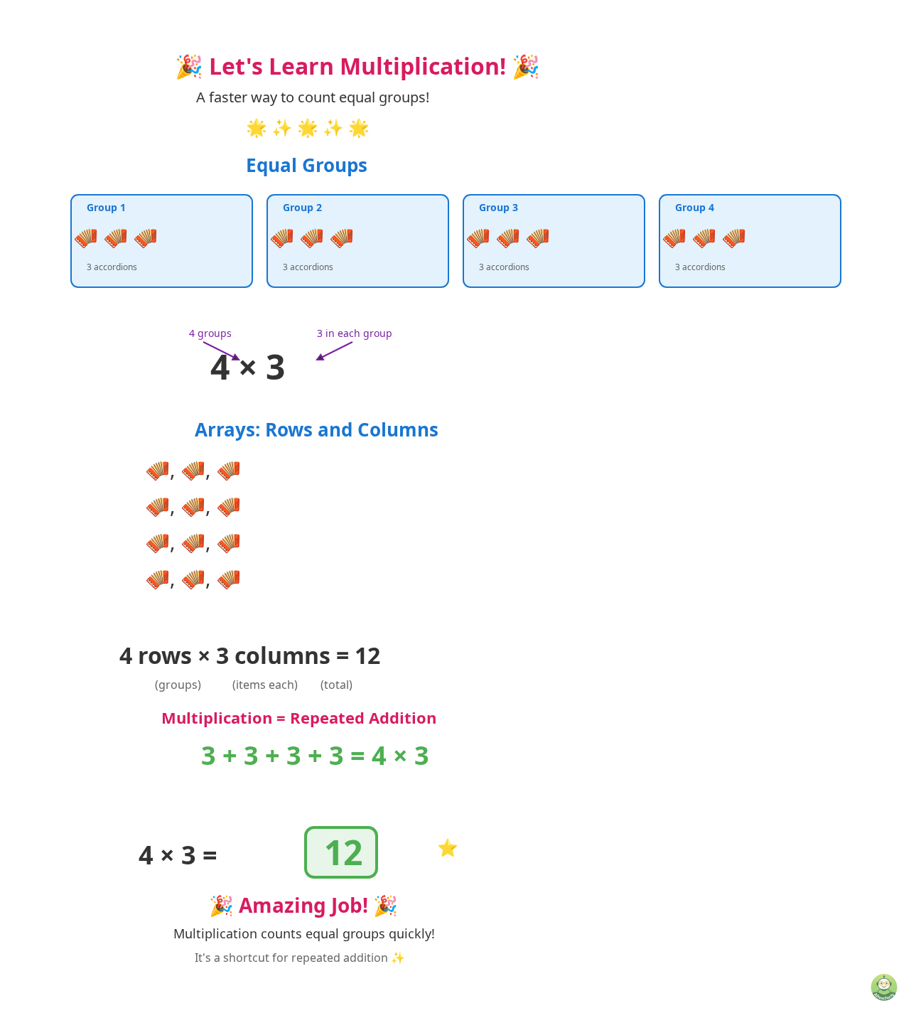 Practice Multiplication with Equal Groups and Arrays on AI Teacherly - Image 1