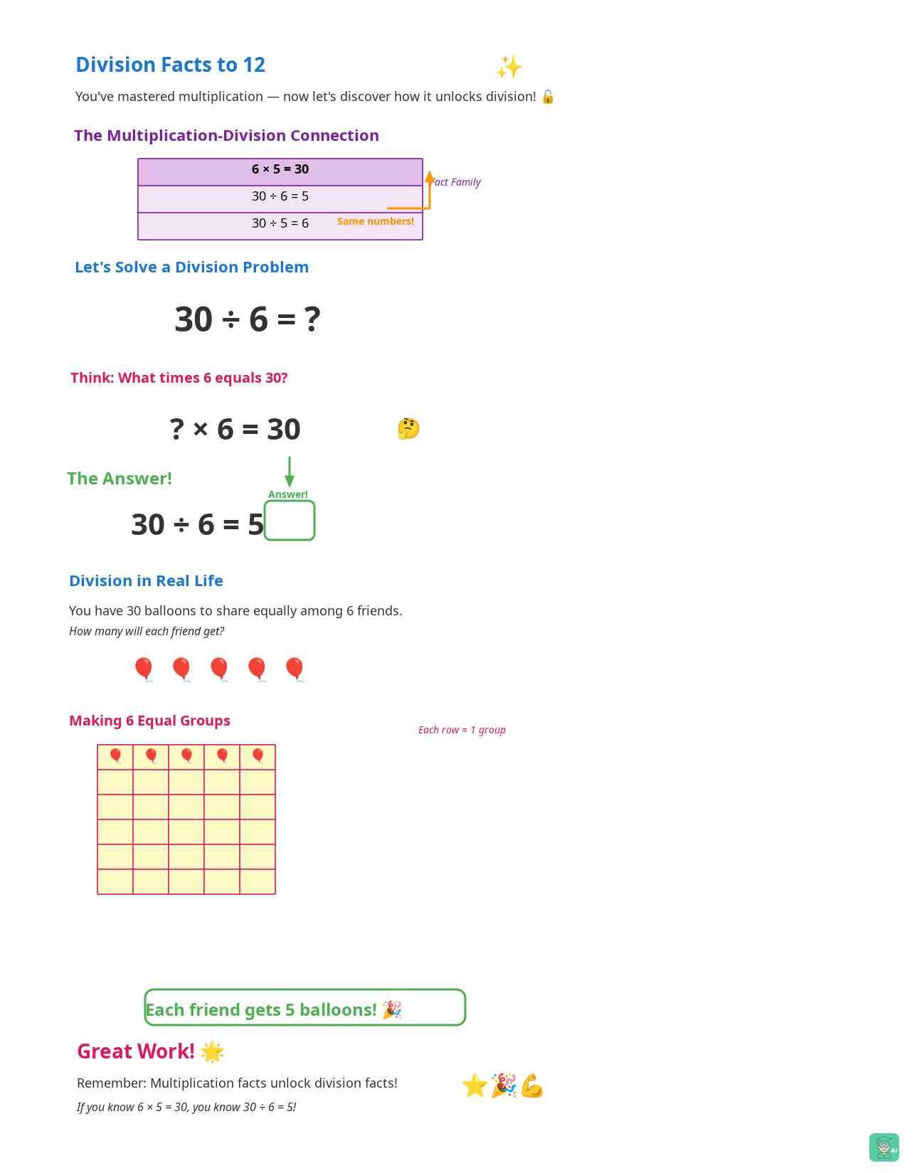 See Division Facts in Action with AI Teacherly - Image 1