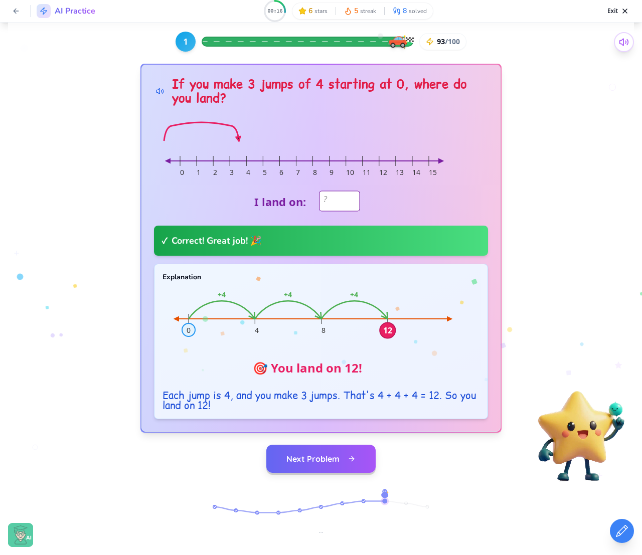 Try It: A Sample Number Line Multiplication Problem - Image 1